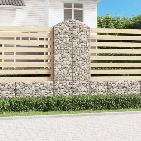 vidaXL Cesta gaviones forma arco hierro galvanizado 100x50x220/240 cm