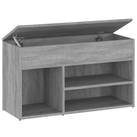vidaXL Banco zapatero madera contrachapada gris Sonoma 80x30x45 cm