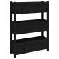 vidaXL Jardinera de madera maciza de pino negro 77x25x104,5 cm vidaXL Jardinera de madera maciza de pino negro 77x25x104,5 cm