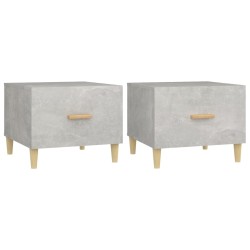 vidaXL Mesa de centro 2 uds madera ingeniería gris hormigón 50x50x40cm