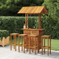 vidaXL Juego muebles de bar de jardín 5 pzas madera maciza de acacia