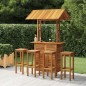 vidaXL Juego muebles de bar de jardín 5 pzas madera maciza de acacia vidaXL Juego muebles de bar de jardín 5 pzas madera maciza de acacia
