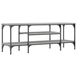 vidaXL Mueble TV madera ingeniería y hierro gris Sonoma 121x35x45 cm