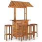 vidaXL Juego muebles de bar de jardín 5 pzas madera maciza de acacia vidaXL Juego muebles de bar de jardín 5 pzas madera maciza de acacia