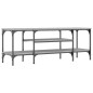 vidaXL Mueble TV madera ingeniería y hierro gris Sonoma 121x35x45 cm