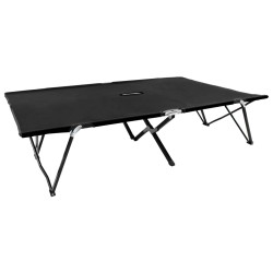vidaXL Tumbona plegable para 2 personas acero negra