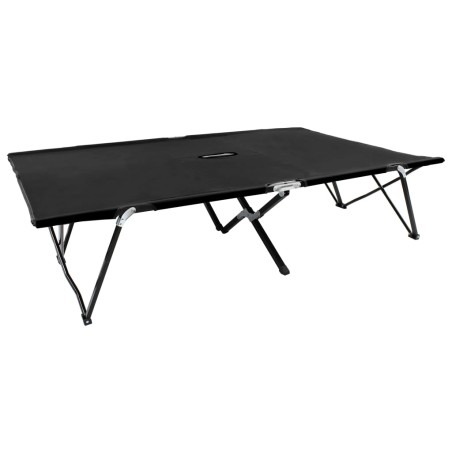 vidaXL Tumbona plegable para 2 personas acero negra