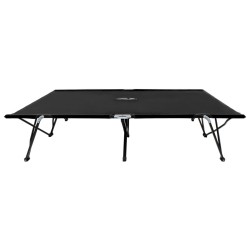 vidaXL Tumbona plegable para 2 personas acero negra
