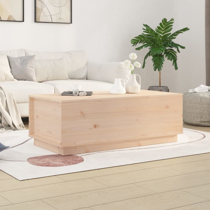 vidaXL Mesa de centro de madera maciza de pino 100x50x35 cm vidaXL Mesa de centro de madera maciza de pino 100x50x35 cm