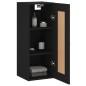 vidaXL Armario de pared madera de ingeniería negro 34,5x34x90 cm