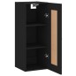 vidaXL Armario de pared madera de ingeniería negro 34,5x34x90 cm