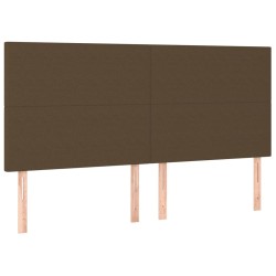 vidaXL Cabeceros 4 unidades de tela marrón oscuro 100x5x78/88 cm