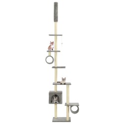 vidaXL Rascador para gatos con poste rascador de sisal 260 cm gris