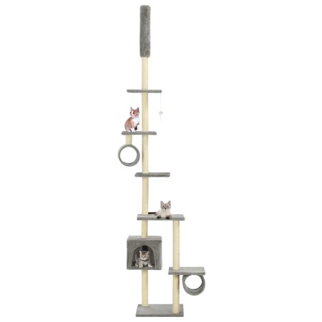vidaXL Rascador para gatos con poste rascador de sisal 260 cm gris