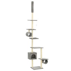 vidaXL Rascador para gatos con poste rascador de sisal 260 cm gris