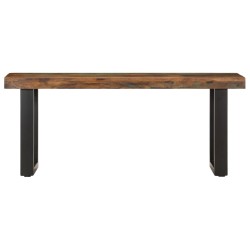 vidaXL Banco de madera maciza reciclada y acero 110 cm