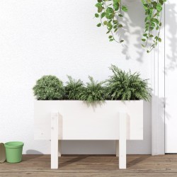 vidaXL Jardinera madera maciza de pino blanco 62x30x38 cm
