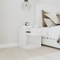 vidaXL Mesitas de noche 2 unidades con cajón blanco con brillo vidaXL Mesitas de noche 2 unidades con cajón blanco con brillo
