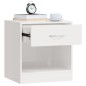 vidaXL Mesitas de noche 2 unidades con cajón blanco con brillo vidaXL Mesitas de noche 2 unidades con cajón blanco con brillo
