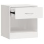 vidaXL Mesitas de noche 2 unidades con cajón blanco con brillo vidaXL Mesitas de noche 2 unidades con cajón blanco con brillo