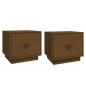 vidaXL Mesitas de noche 2 uds madera de pino marrón miel 40x34x35 cm vidaXL Mesitas de noche 2 uds madera de pino marrón miel 40x34x35 cm