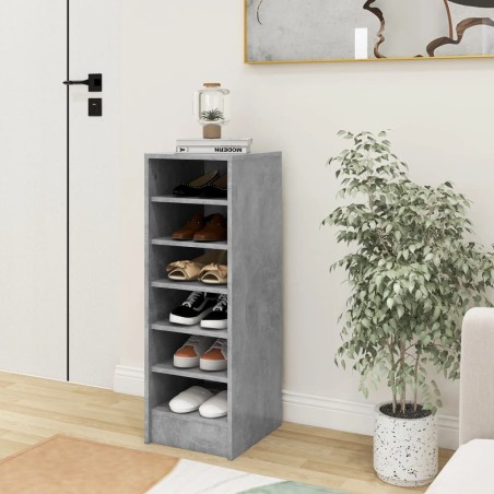vidaXL Mueble zapatero madera contrachapada gris hormigón 31,5x35x90cm