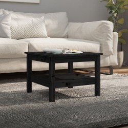 vidaXL Mesa de centro de madera maciza de pino negro 55x55x40 cm