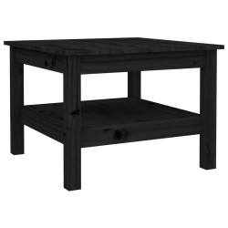 vidaXL Mesa de centro de madera maciza de pino negro 55x55x40 cm