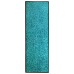 vidaXL Felpudo lavable azul cian 60x180 cm