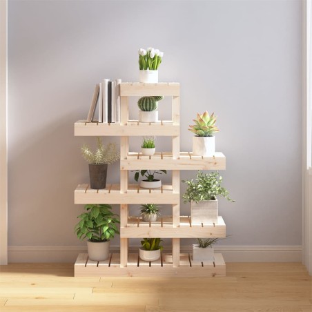 vidaXL Soporte para plantas madera maciza de pino 85x25x109,5 cm