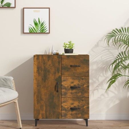 vidaXL Aparador de madera de ingeniería roble ahumado 69,5x34x90 cm