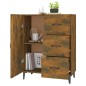 vidaXL Aparador de madera de ingeniería roble ahumado 69,5x34x90 cm vidaXL Aparador de madera de ingeniería roble ahumado 69,5x34x90 cm