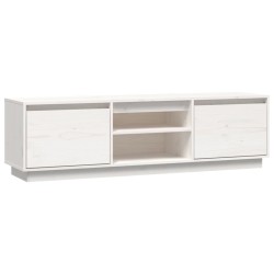 vidaXL Mueble de TV madera maciza de pino blanco 140x35x40 cm