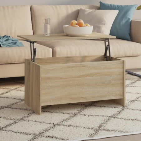vidaXL Mesa de centro madera contrachapada Sonoma 102x55,5x52,5 cm