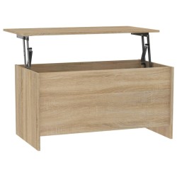 vidaXL Mesa de centro madera contrachapada Sonoma 102x55,5x52,5 cm