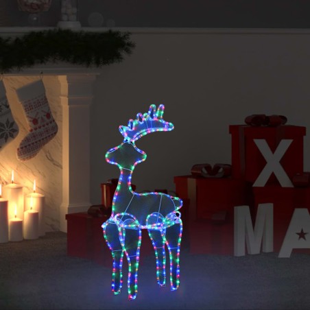 vidaXL Reno de Navidad con malla 306 LED 60x24x89 cm