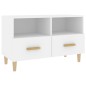 vidaXL Mueble para TV madera contrachapada blanco 80x36x50 cm vidaXL Mueble para TV madera contrachapada blanco 80x36x50 cm