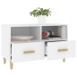 vidaXL Mueble para TV madera contrachapada blanco 80x36x50 cm vidaXL Mueble para TV madera contrachapada blanco 80x36x50 cm