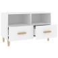 vidaXL Mueble para TV madera contrachapada blanco 80x36x50 cm vidaXL Mueble para TV madera contrachapada blanco 80x36x50 cm