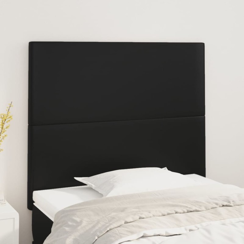 vidaXL Cabeceros 2 unidades de cuero sintético negro 80x5x78/88 cm vidaXL Cabeceros 2 unidades de cuero sintético negro 80x5x78/88 cm