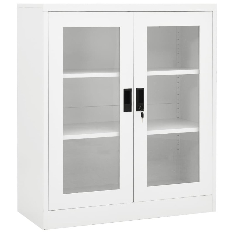 vidaXL Armario de oficina de acero blanco 90x40x105 cm vidaXL Armario de oficina de acero blanco 90x40x105 cm