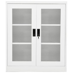 vidaXL Armario de oficina de acero blanco 90x40x105 cm