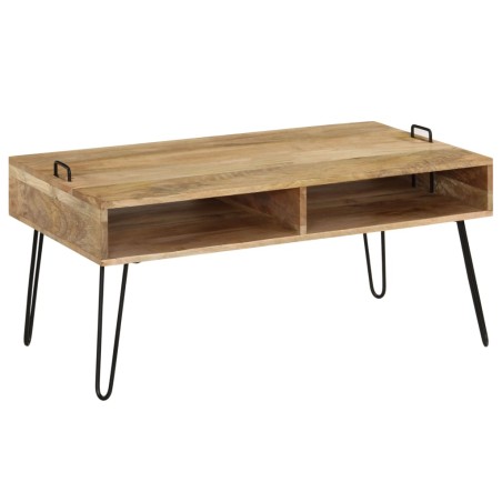 vidaXL Mesa de centro madera maciza de mango maciza 100x60x45 cm