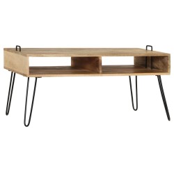 vidaXL Mesa de centro madera maciza de mango maciza 100x60x45 cm