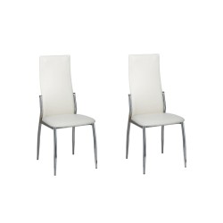 vidaXL Sillas de comedor 2 unidades cuero sintético blanco