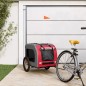 vidaXL Remolque de bicicleta mascotas hierro tela Oxford rojo gris vidaXL Remolque de bicicleta mascotas hierro tela Oxford rojo gris