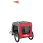 vidaXL Remolque de bicicleta mascotas hierro tela Oxford rojo gris vidaXL Remolque de bicicleta mascotas hierro tela Oxford rojo gris