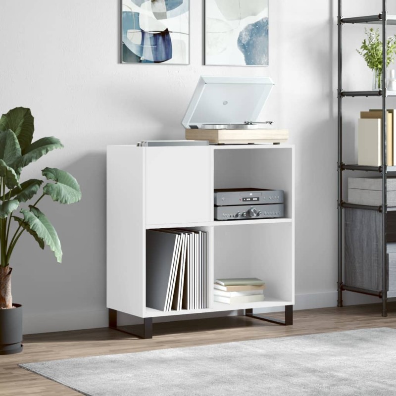 vidaXL Mueble para discos madera contrachapada blanco 84,5x38x89 cm