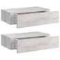 vidaXL Estante de pared con cajón 2 uds MDF gris hormigón 40x23,5x10cm vidaXL Estante de pared con cajón 2 uds MDF gris hormigón 40x23,5x10cm