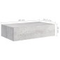 vidaXL Estante de pared con cajón 2 uds MDF gris hormigón 40x23,5x10cm vidaXL Estante de pared con cajón 2 uds MDF gris hormigón 40x23,5x10cm